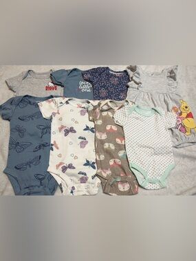 8pc Baby Girl Clothing Bundle 3-6M Carter’s Disney Hello Kitty Lot Set